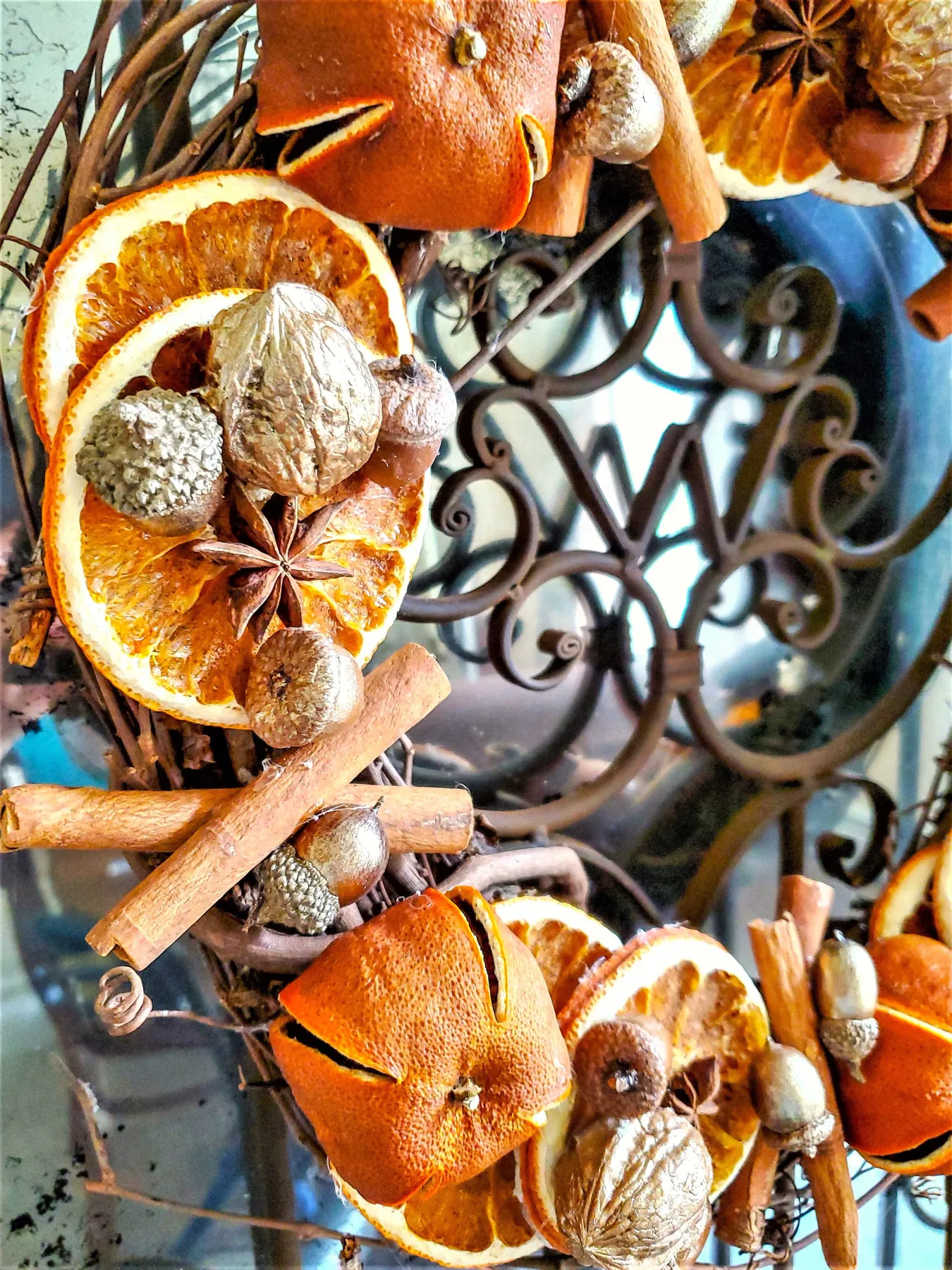 8\' Orange Decorative Handmade Thanksgiving/Holiday Wreaths