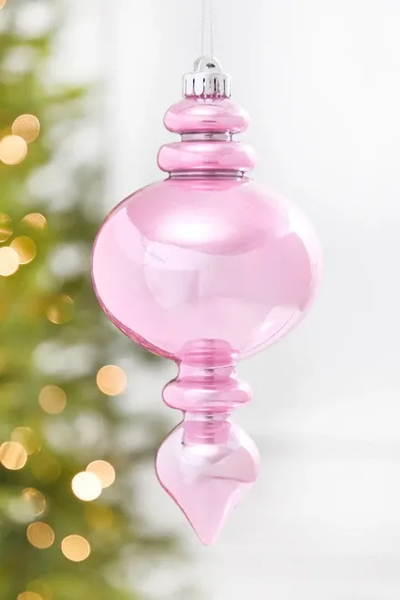 9' Pink Pearlescent Finial Ornament