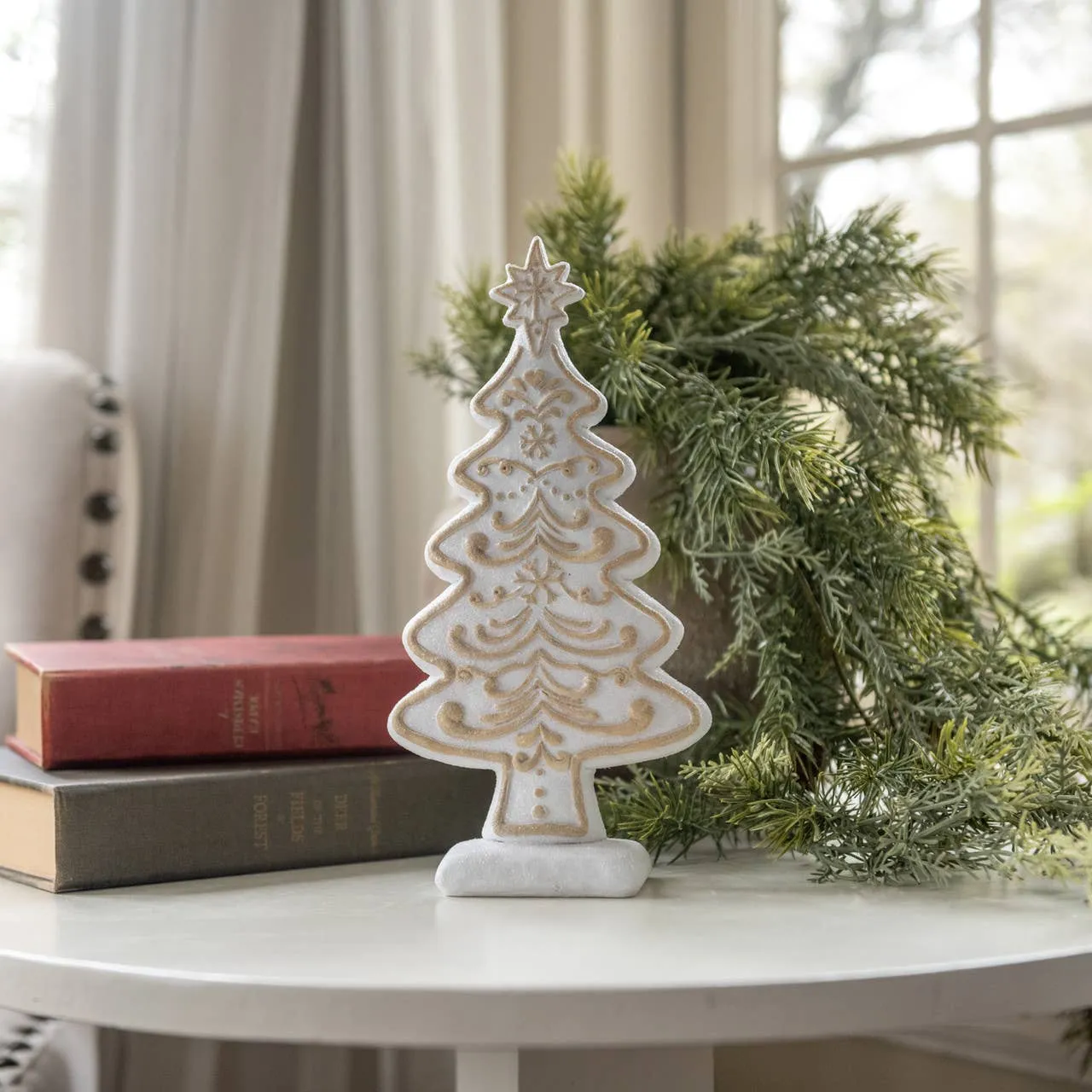 9' White Gingerbread Tree