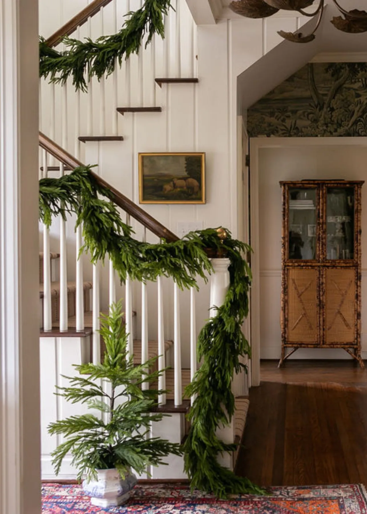 Afloral Real Touch Deluxe Norfolk Pine Garland - 96'
