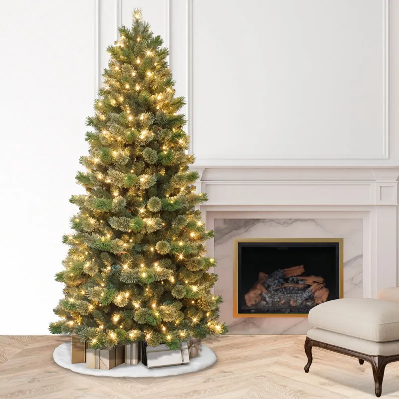 Alcott Hill® Slim 7.5' Pre-Lit Pine Slim Christmas Tree | Joss & Main