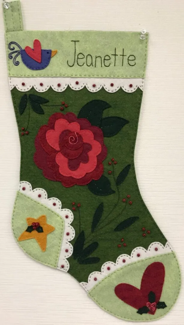 Angel with Flowers Christmas Stocking - Fun Quilt Designs