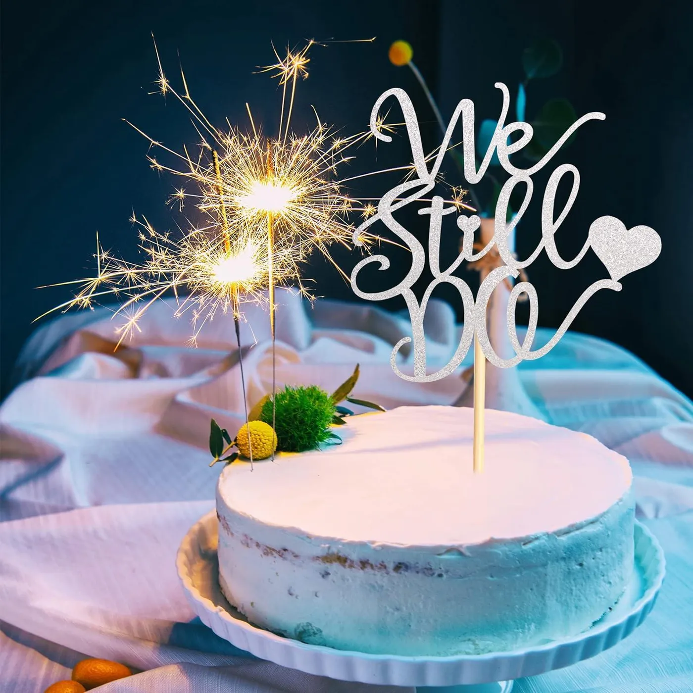 Arthsdite We Still Do Cake Topper Silver Glitter | GoSupps.com