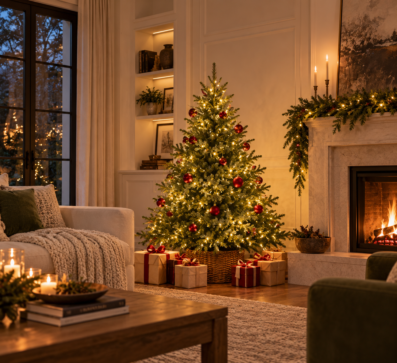 Artificial Christmas Tree Crimson Luxe Outdoor LED | OJA Home&Decor