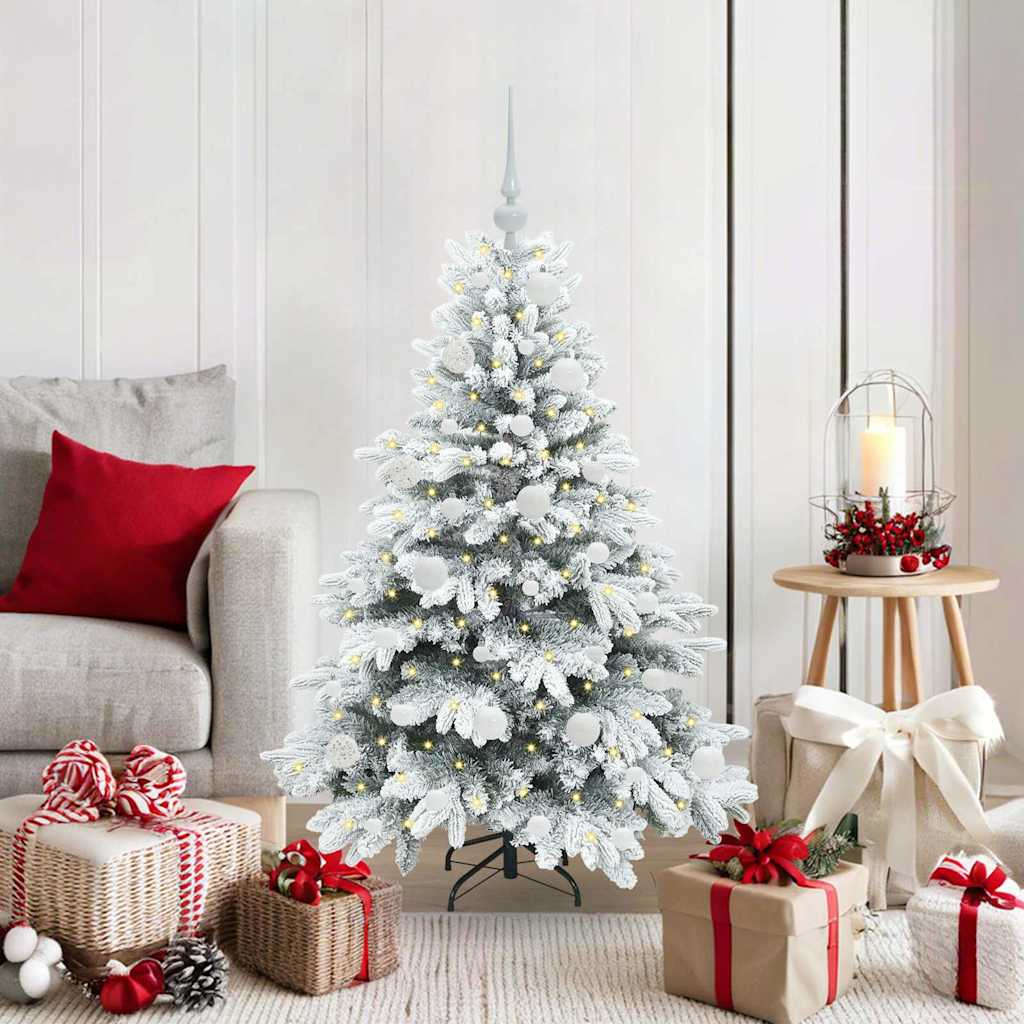 Artificial Christmas tree with 150 LEDs and stand White 120 cm PE and PVC ·  Discontmania