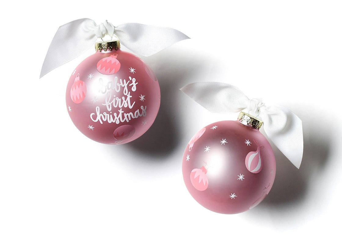 Baby's First Christmas Pink Ornament | Coton Colors