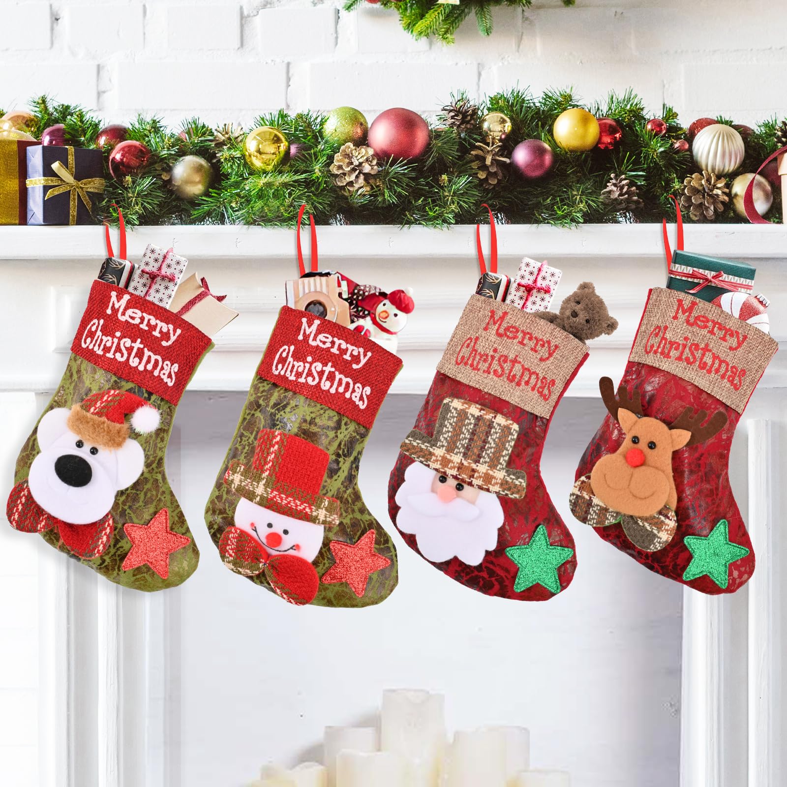 BAOTUJIA 4-Piece Christmas Stockings Hanging Decor Set | Bazaar5 Worldwide