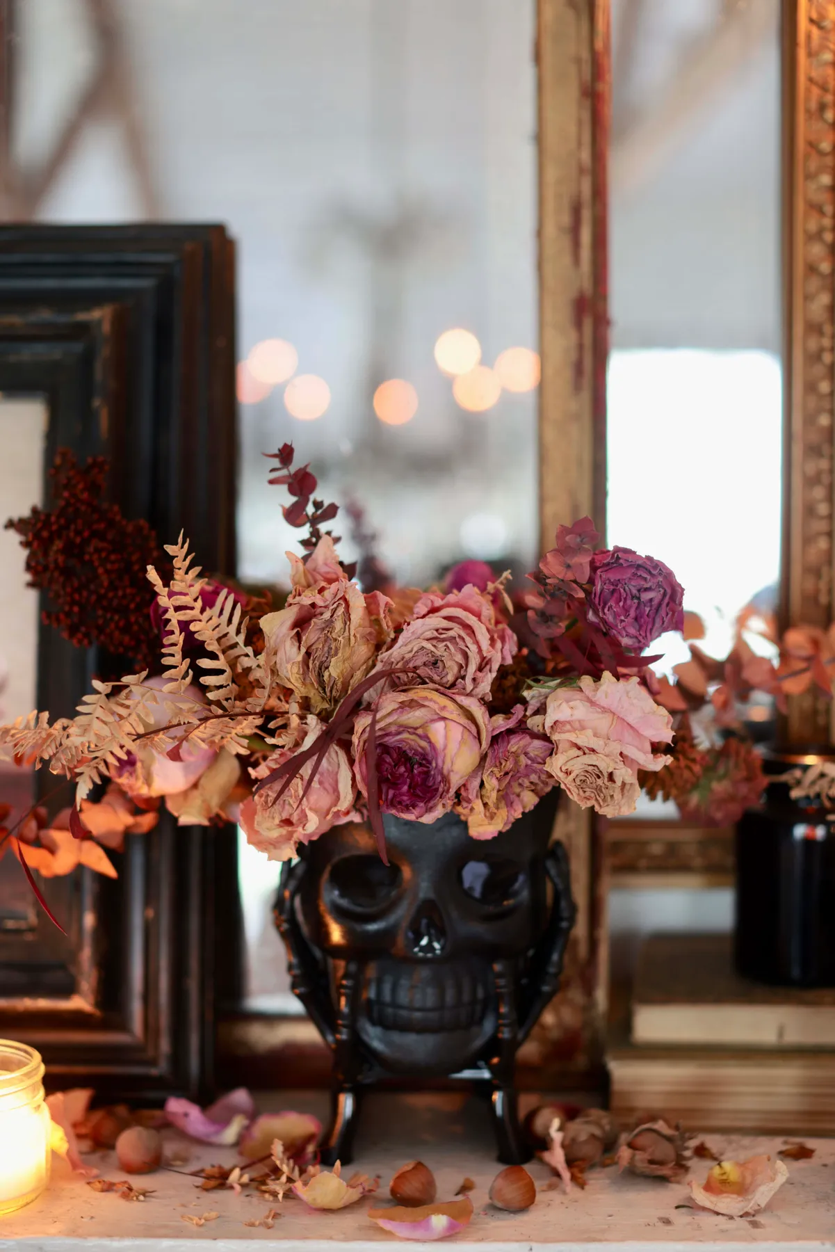 Beautiful Dollar Store Halloween Flower Arrangement - French Country Cottage