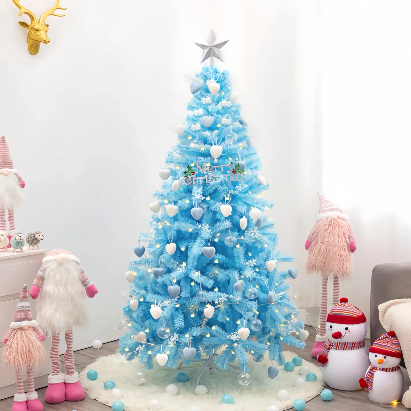 Blue Christmas Frontgate Artificial Christmas Collectible Christmas Trees Flocked Christmas Tree With Icy Blue Color Palette