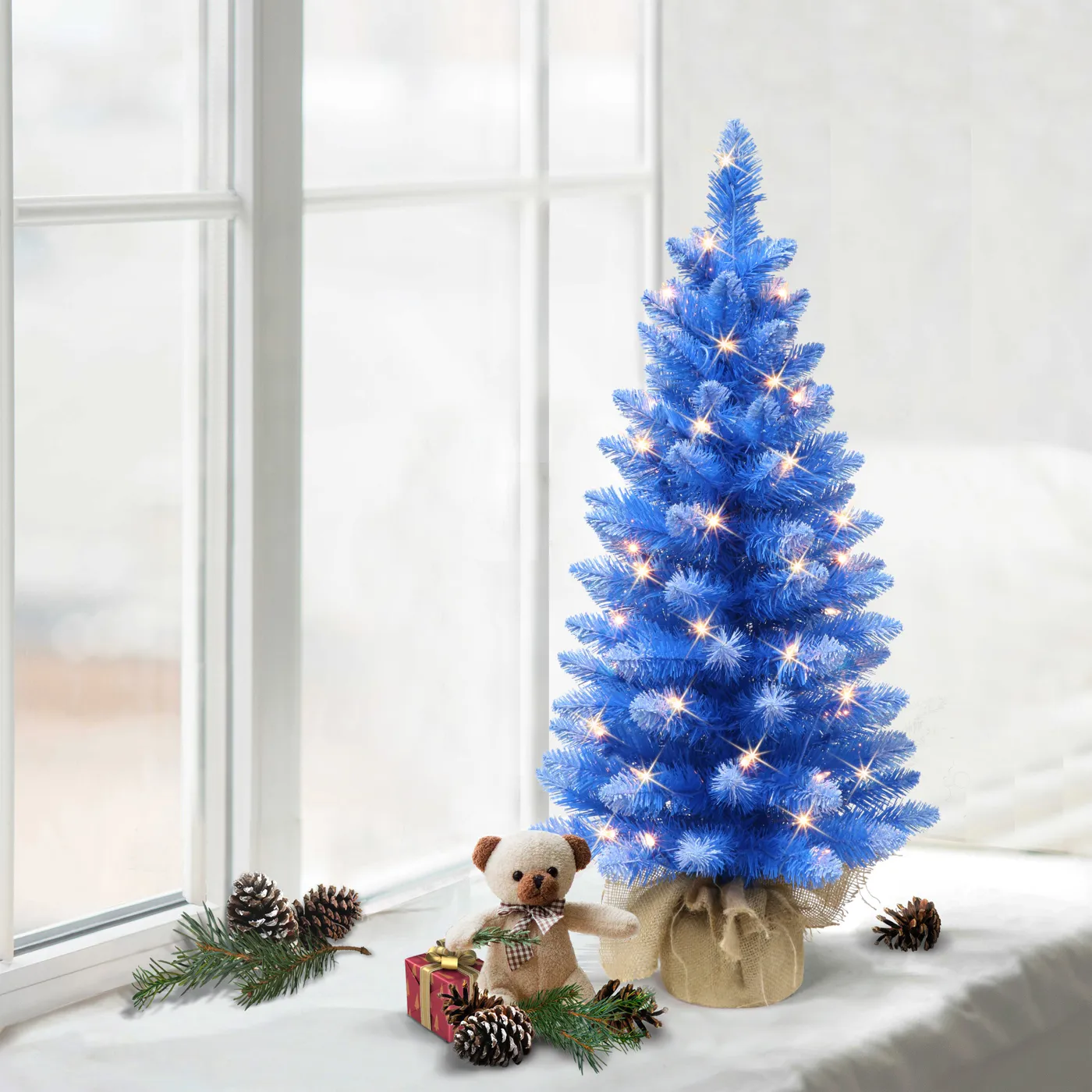 Blue Christmas Frontgate Artificial Christmas Collectible Christmas Trees Flocked Christmas Tree With Icy Blue Color Palette