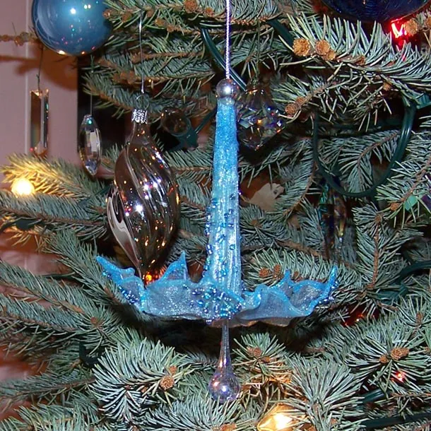 Blue Trumpet Flower on Christmas Tree