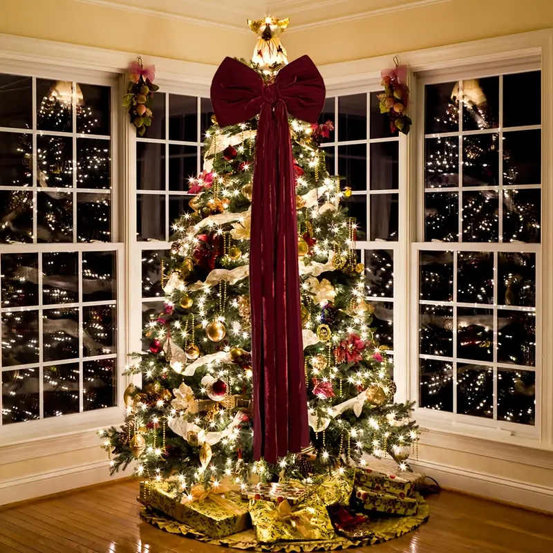 bow large wine red velvet bow christmas - Temu New Zealand
