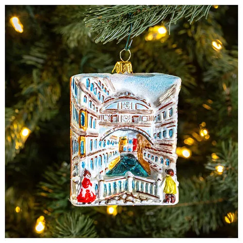 Bridge of Sighs Venice Christmas ornament 10 cm blown glass | online sales  on HOLYART.com