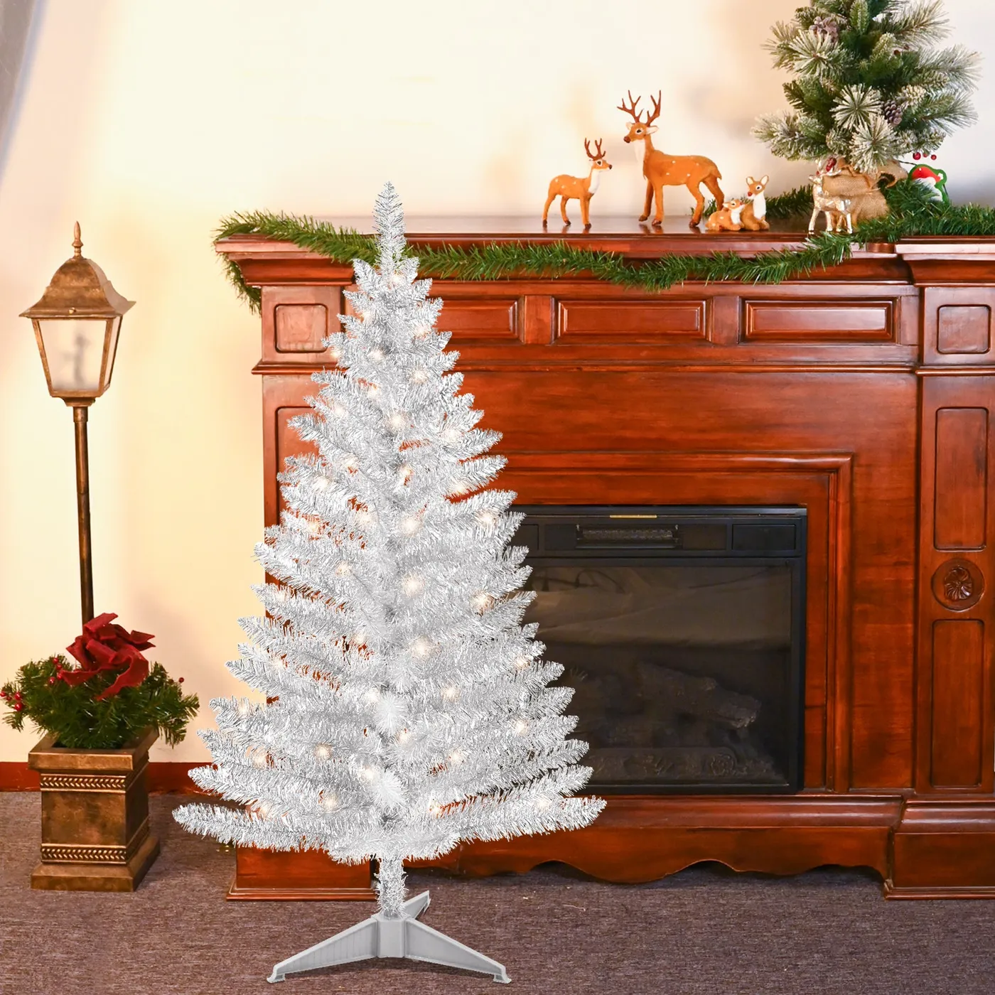 Bringstar 4FT Silver Small Christmas Tree with UL-listed Lights, Artif – Bringstar Christmas