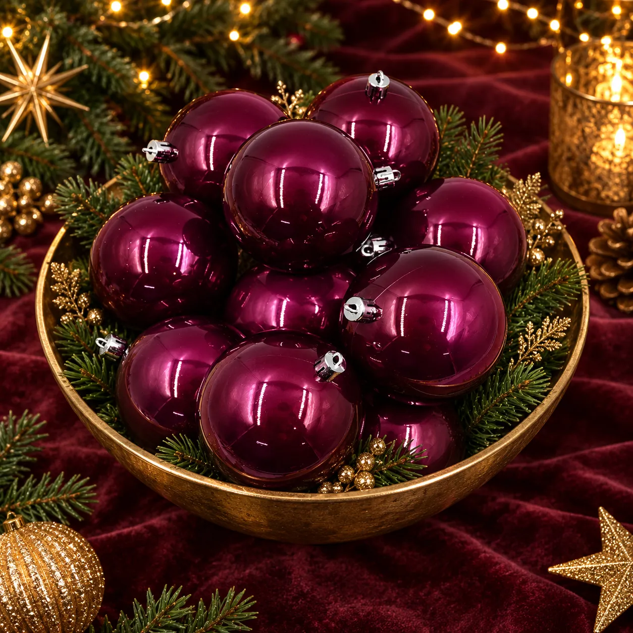 Burgandy Christmas Baubles Australia | Amazing Christmas