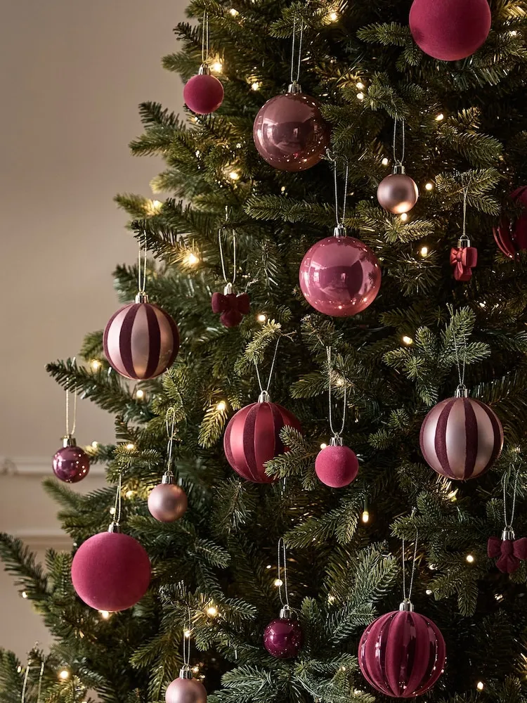 Buy 50 Pack Pink Burgundy Shatterproof Christmas Baubles from Next Canada