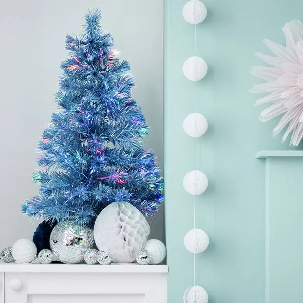 Buy Argos Home 3ft Fibre Optic Small Christmas Tree - Blue | Christmas trees  | Argos