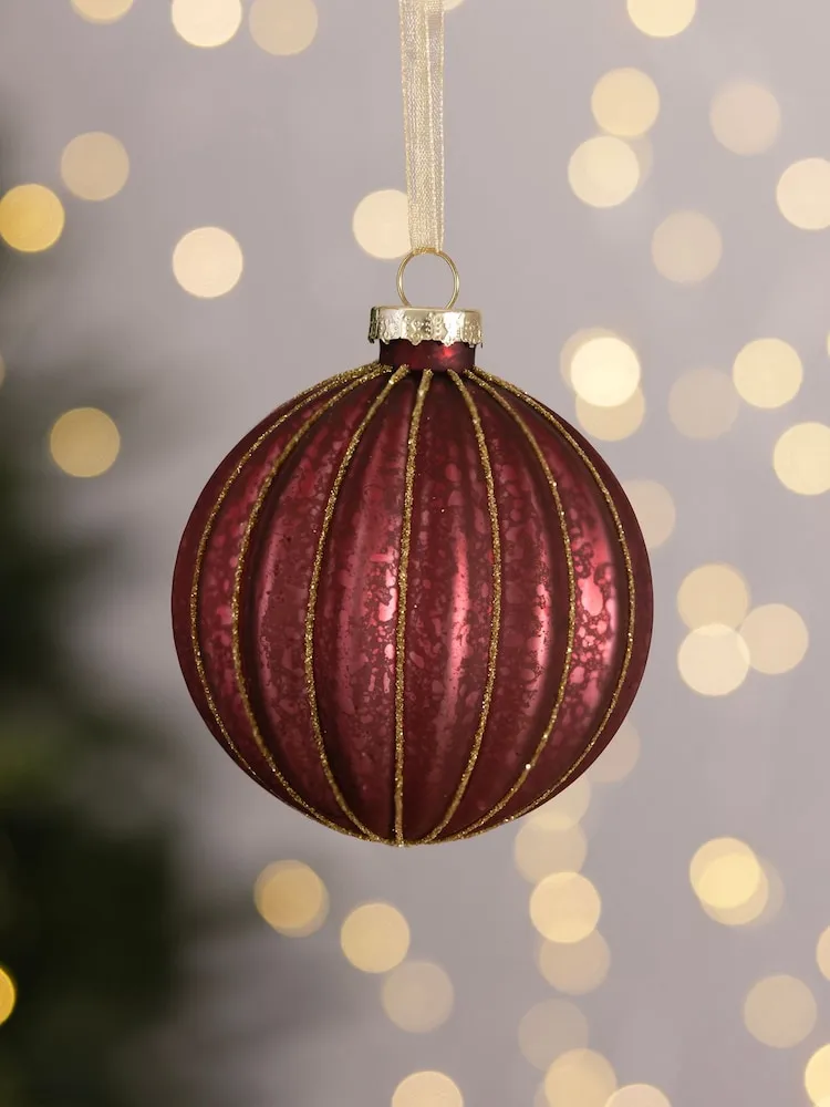 Buy Charles Bentley 12 Piece Burgundy Glass Christmas Bauble Collection from the Next UK online shop