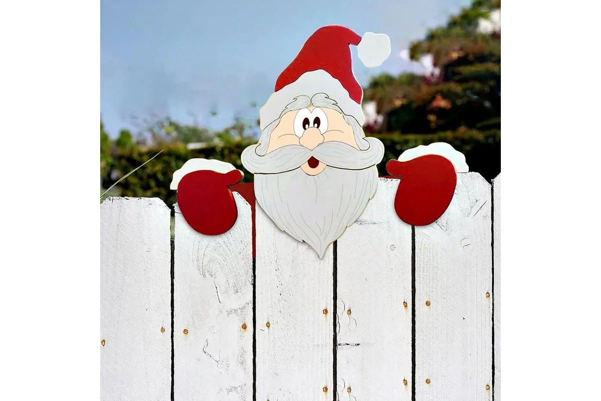 Buy Christmas Fence Peeker Decoration Christmas Theme DIY Outdoor Garden  Fence Signs for Home Yard Decoration Style 1 | Kogan.com NZ