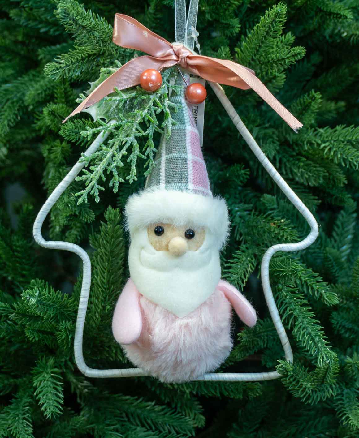 Buy Santa Nordic Plush Dangle – Pastel Pink Christmas Décor