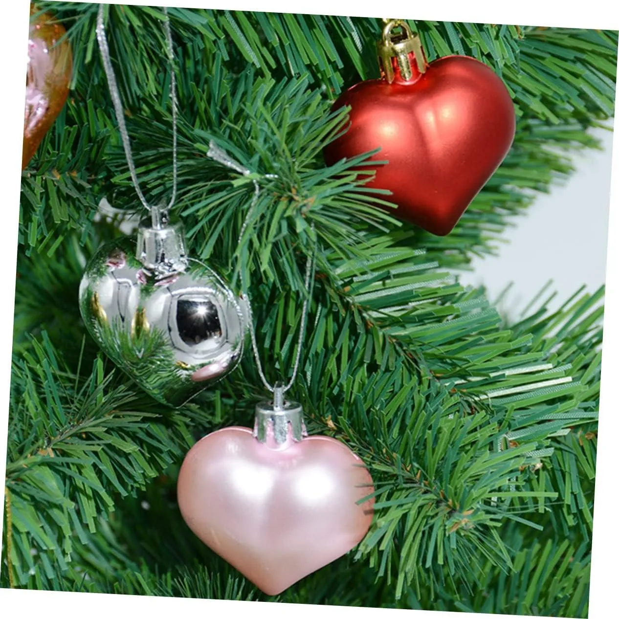 Cabilock 2 Boxes Xmas Hanging Rose Gold Christmas Tree Ornaments Mini Gadgets Heart-Shaped Hanging Ball Red Red 4.5X4.5cm | Buy Now with Express International Delivery | GoSupps.com