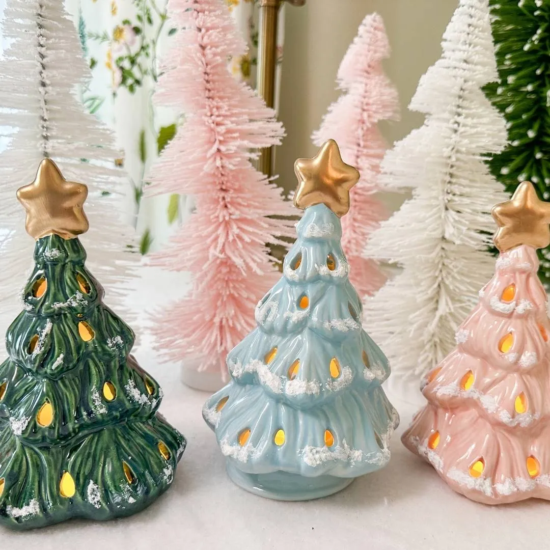 Ceramic Christmas Vintage Christmas Tree Candle Vintage Ceramic Christmas  Tree Lighted -- I Want One So