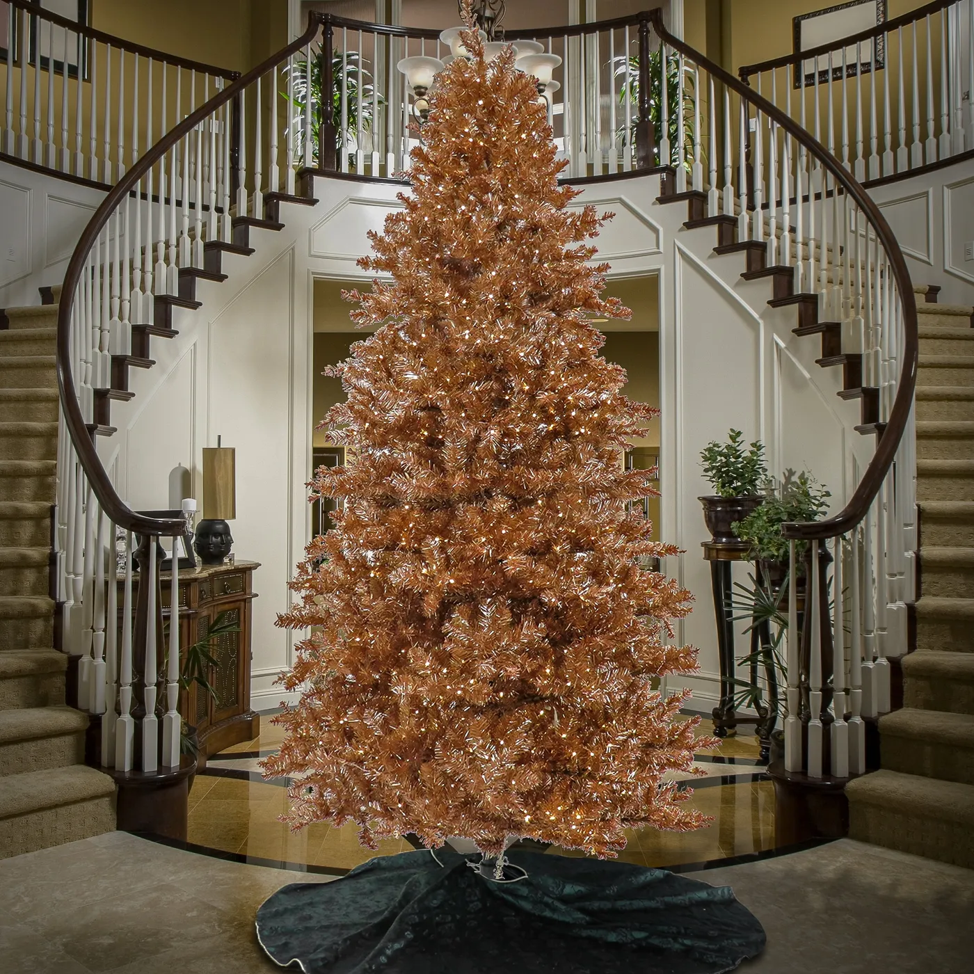 Champagne Gold Christmas Tinsel Decorated Artificial Christmas Trees Gold  Christmas Trees Bed Bath Beyond