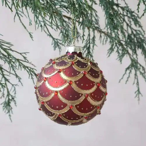 Chic Antique Christmas Bauble with Pattern 'Cherry'