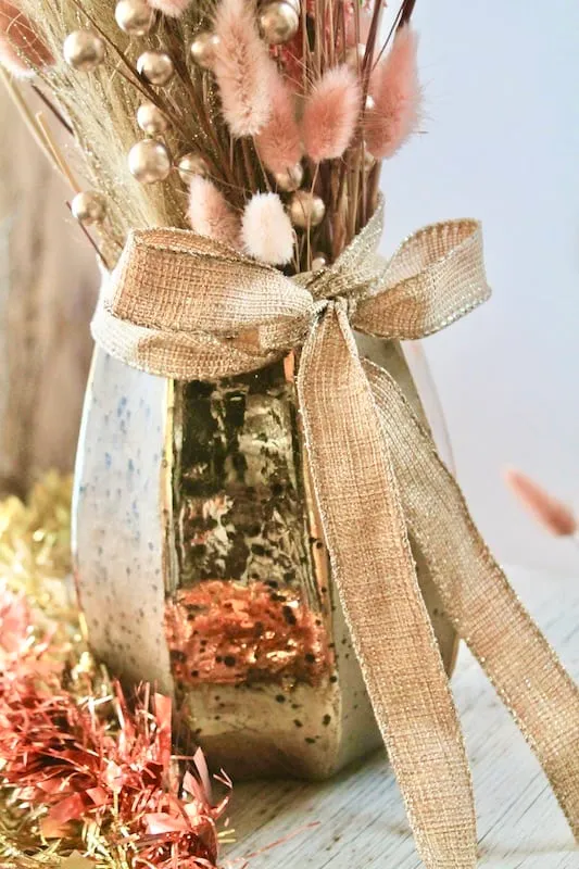 Chic DIY New Year's Eve Centerpiece with Pink and Gold Pampas Grass
