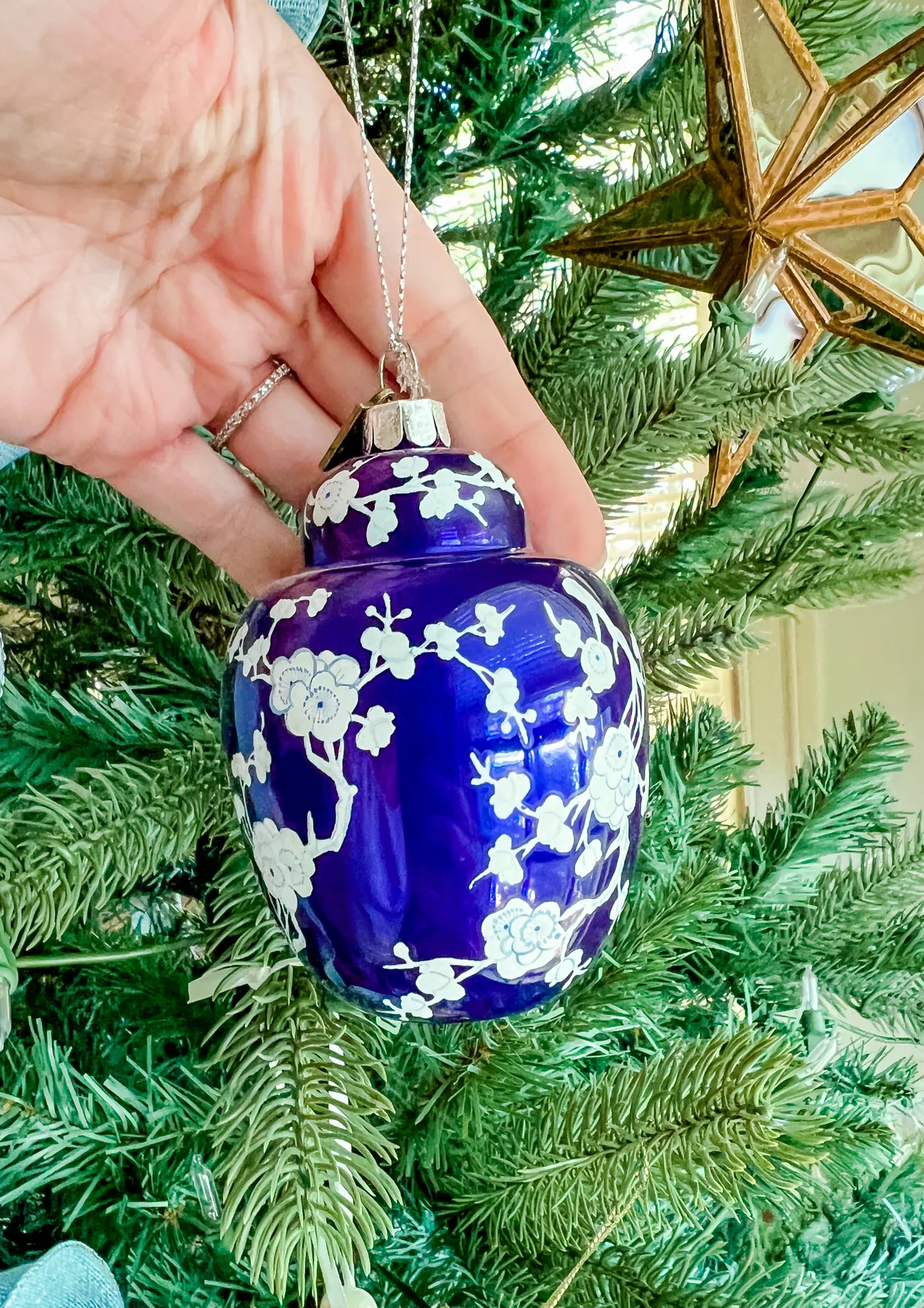 Chinoiserie Blue & White Ginger Jar Ornaments