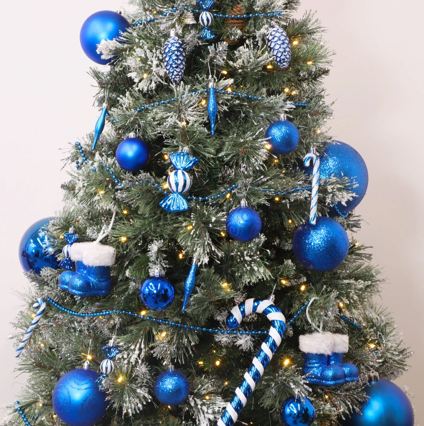 Christmas Concepts® Pack of 10 - 60mm Christmas Tree Baubles - Shiny, Matte & Glitter Decorated Baubles (Royal Blue)