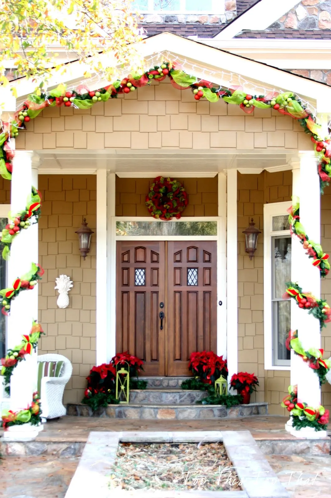 Christmas Decor Outside the House - Duke Manor Farm by Laura Janning