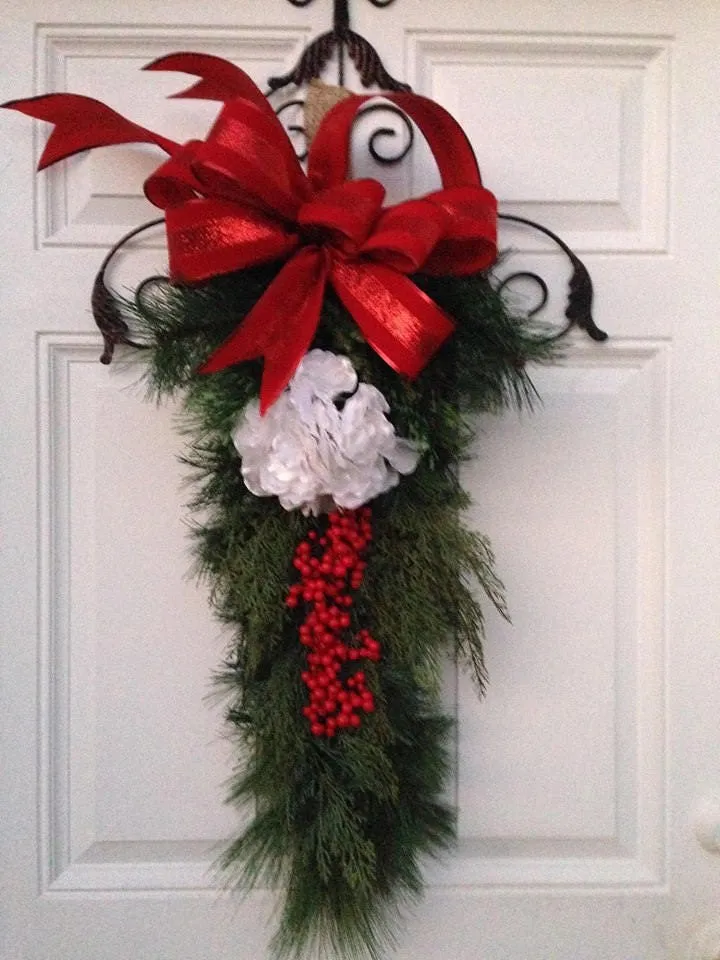 CHRISTMAS DOOR SWAG , Wreath Alternative Decor , Christmas Wreath ,  Christmas Swag , Holiday Wreath , Holiday Decor , Seasonal Holiday Decor