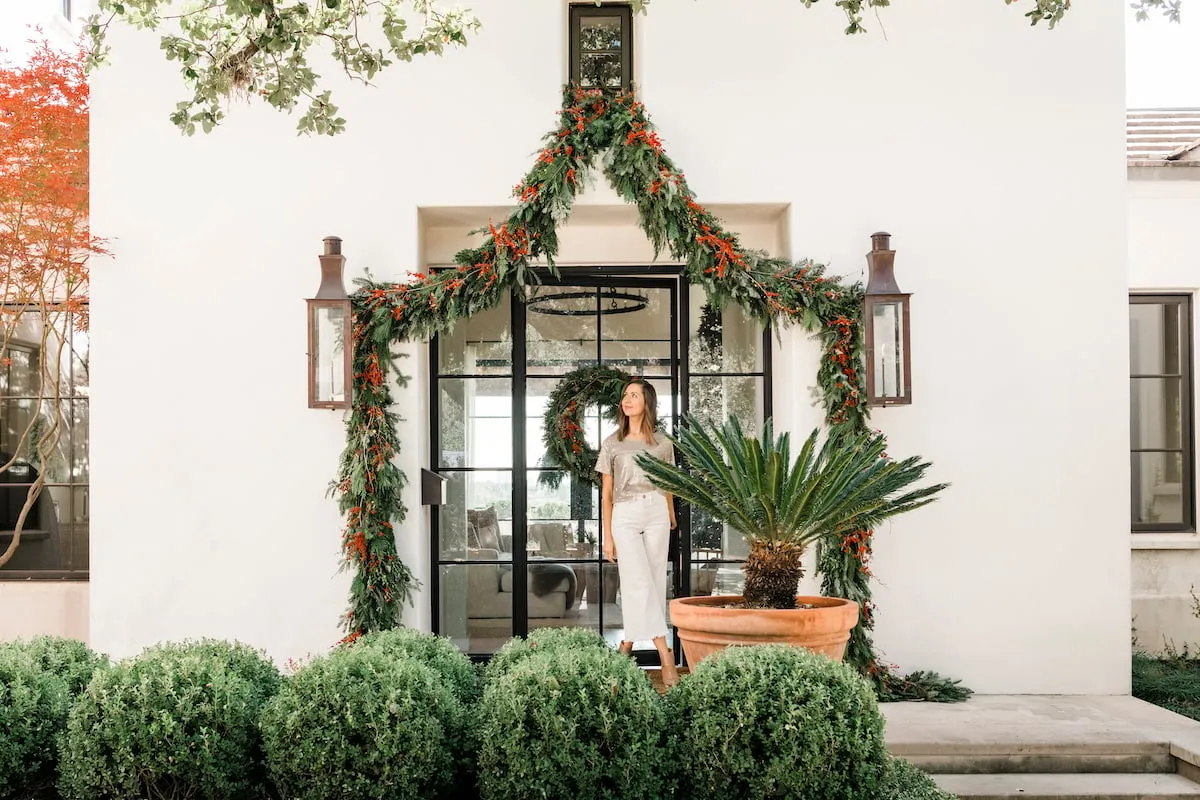 Christmas Evergreen Garland Christmas Front Door Ideas: How To Decorate Yours For The Holidays
