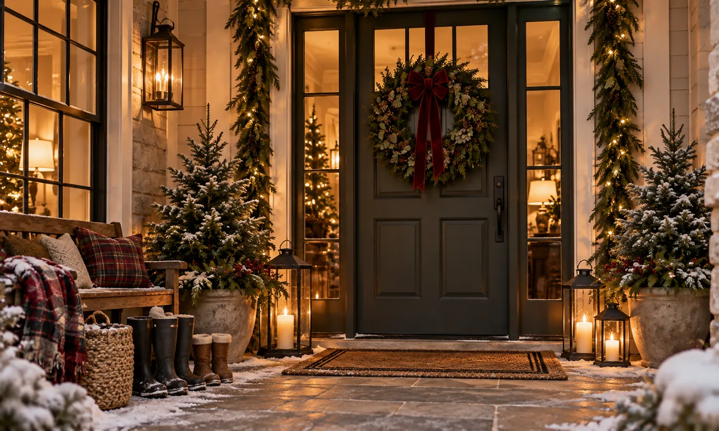 Christmas Front Door and Entryway Ideas | Thriving the Holidays