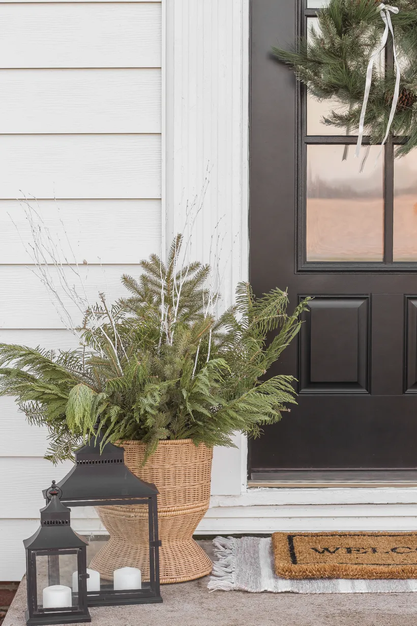 Christmas Front Porch and a Winter Planter Tutorial | LoveGrowsWild.com - Love Grows Wild