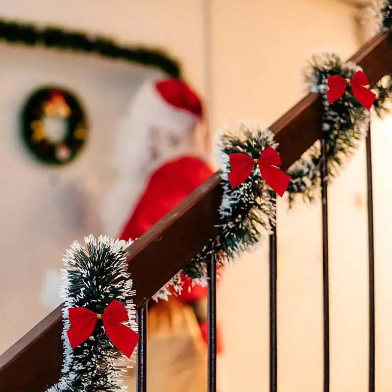 christmas garland 6 6 feet christmas garland stairs railing - Temu Ireland