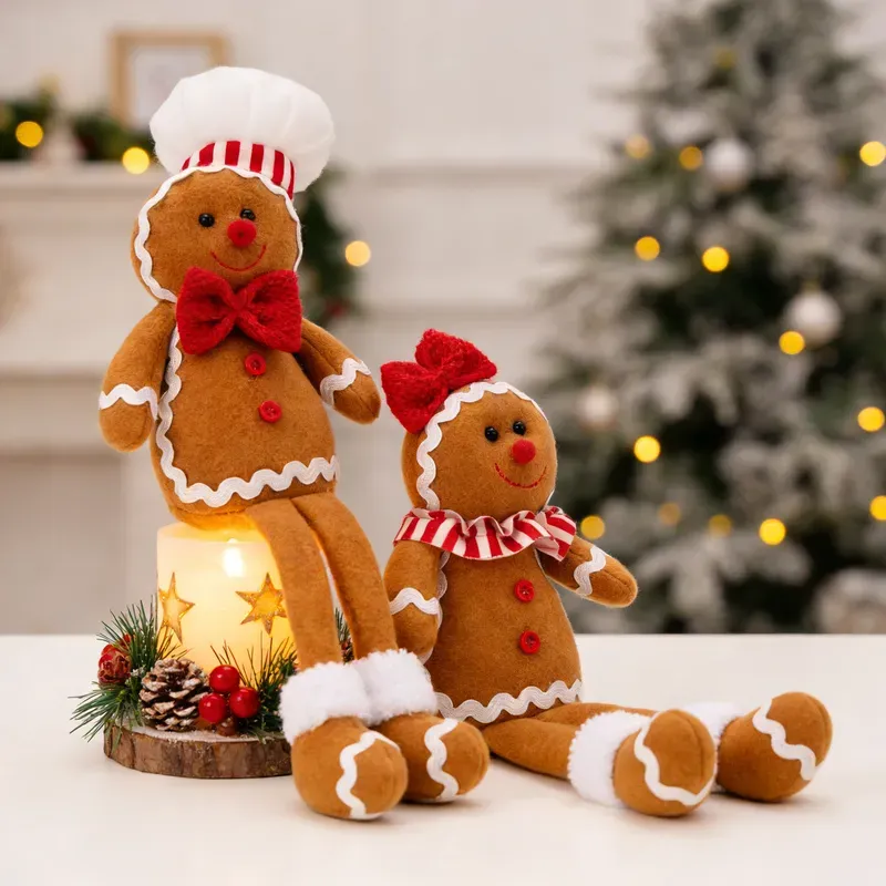 Christmas Gingerbread Cloth Ornaments for Holiday Decorations in Festive Style - Nihaojewelry