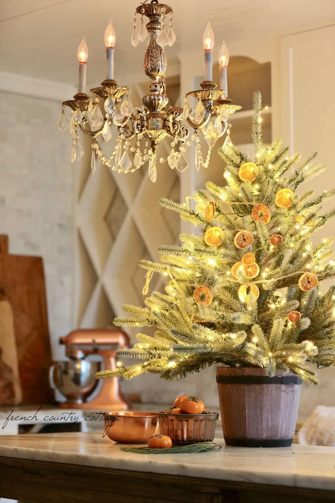 Christmas Kitchen Peek - French Country Cottage
