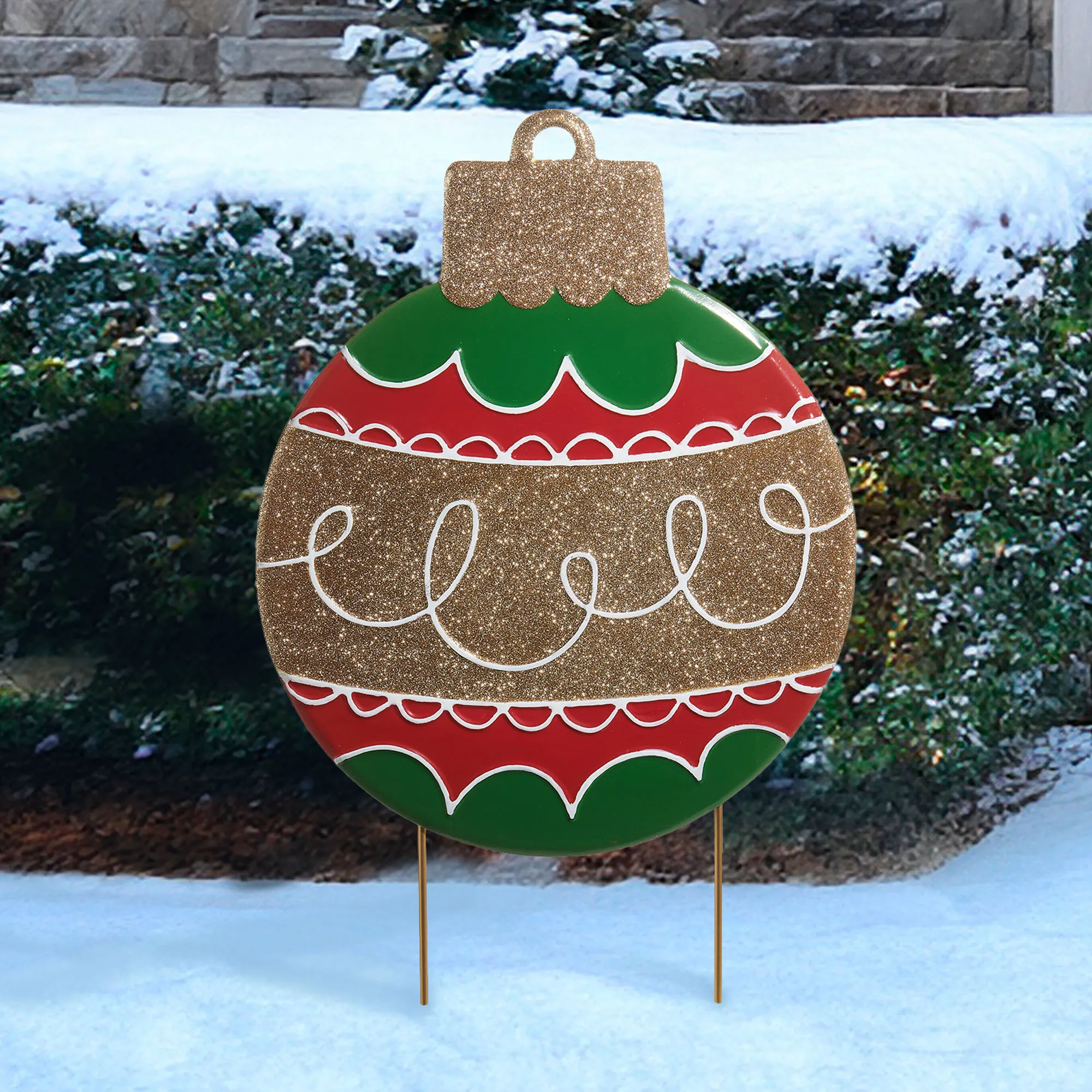 Christmas Ornament Metal Outdoor Yard Stake