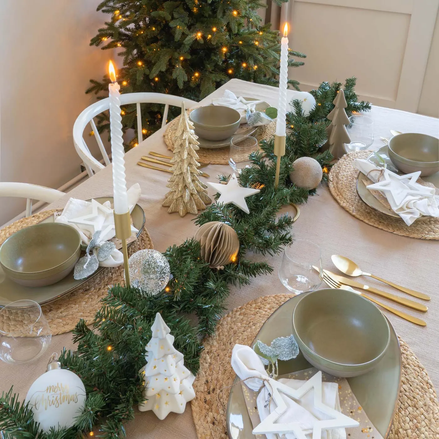 Christmas ornament porcelain star | White | 12 cm | It's all about ...