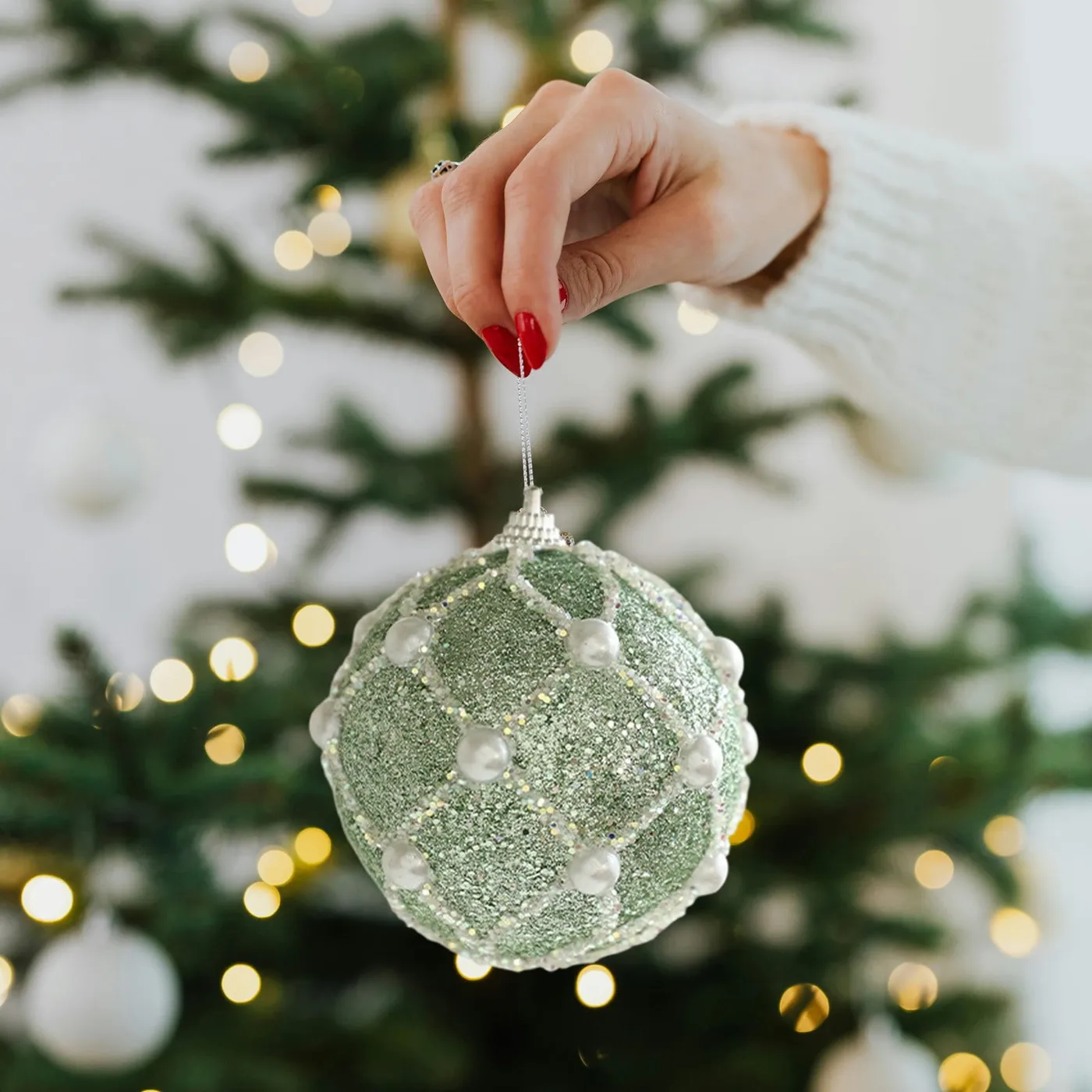 Christmas Ornaments for Tree, 5-Pack Reusable Christmas Hanging Decorations with Mixed Designs, Green Glitter and Beaded Accents for Holiday Party Home Wedding Celebration - Walmart.ca