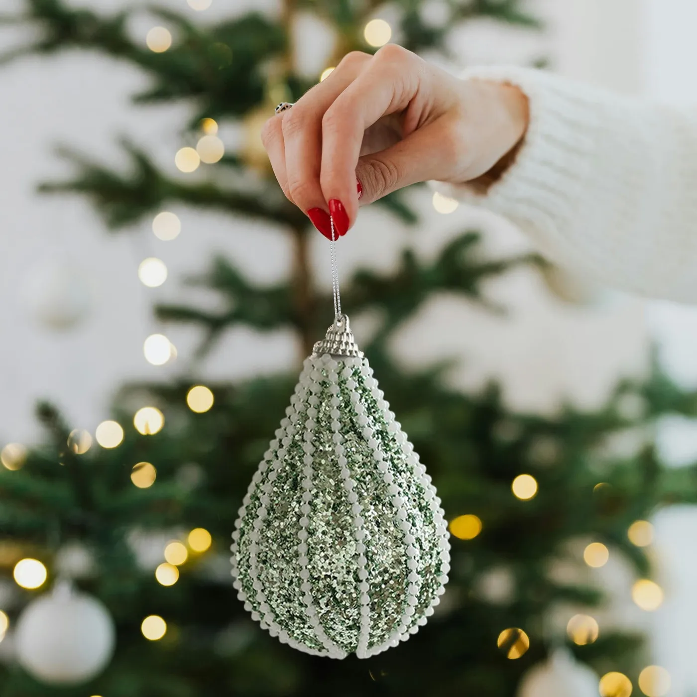 Christmas Ornaments for Tree, 5-Pack Reusable Christmas Hanging Decorations with Mixed Designs, Green Glitter and Beaded Accents for Holiday Party Home Wedding Celebration - Walmart.ca
