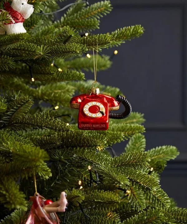 Christmas Red Vintage Telephone Glass Ornament | Liberty