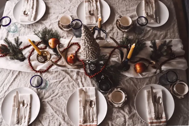 Christmas Table Settings and Thrifty Tablescape Ideas Story - The Quick Journey