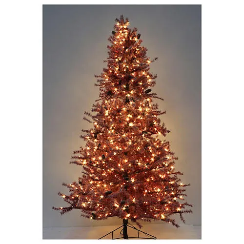 Christmas Tree 270 cm V. Frosted Burgundy and Pine Cones 700 external lights | online sales on HOLYART.com