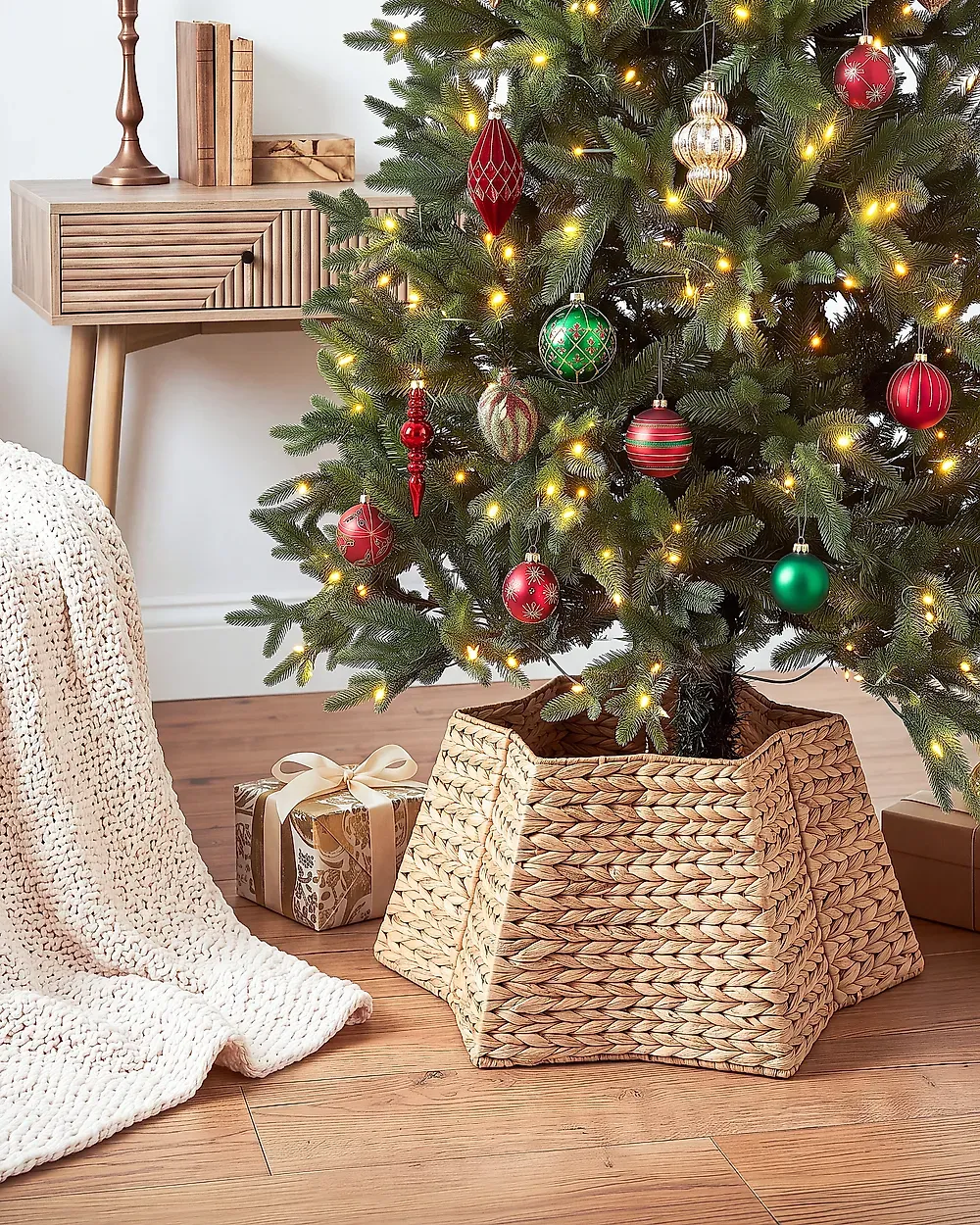 Christmas Tree Collar EVIJARVI 60 cm Natural - Beliani.es