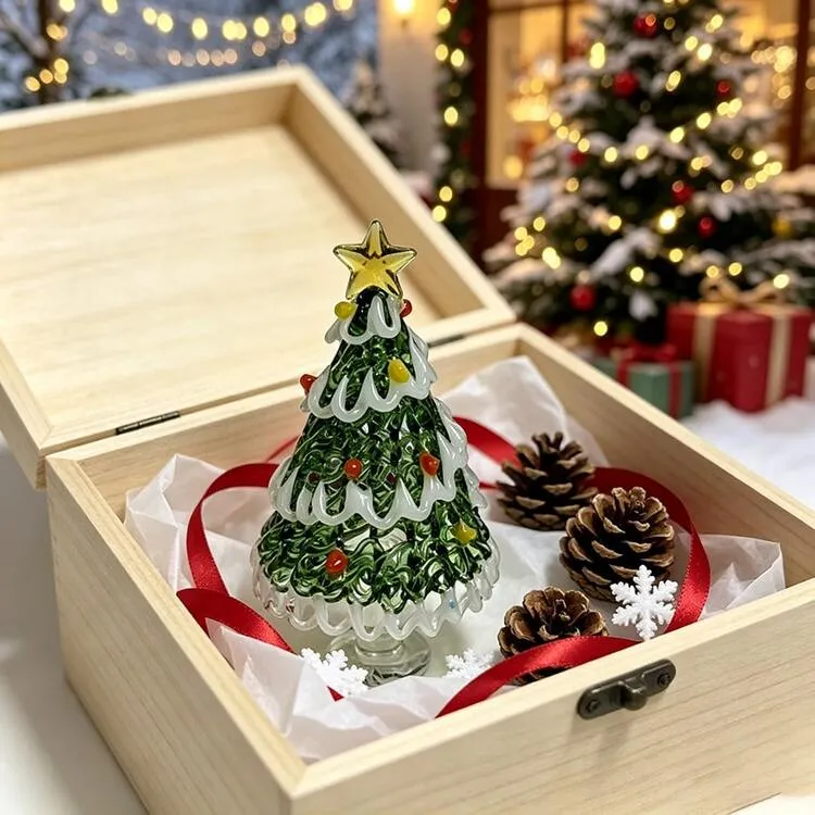 Christmas Tree Miniature Glass Sculpture, Hand-Blown Glass Artwork,  Collectible And Christmas Gift, Creative Room Decor, Christmas Decoration,  Home Christmas Decor | SHEIN USA