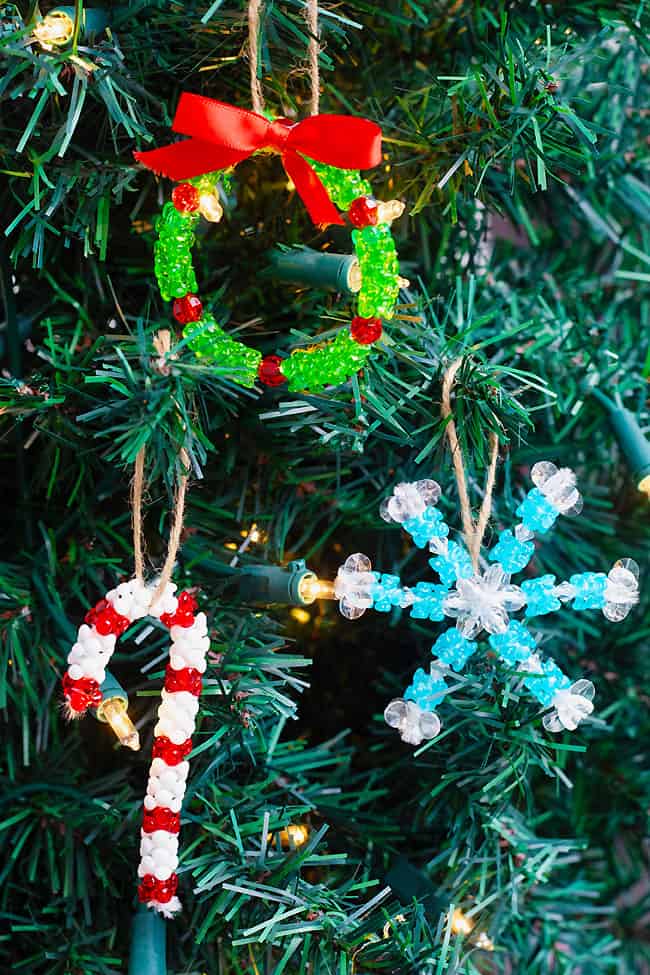 Christmas Tree Ornaments Christmas Beaded Seasonal Ornaments DIY Beaded Christmas Ornaments Easy Beaded Ornaments Tutorial