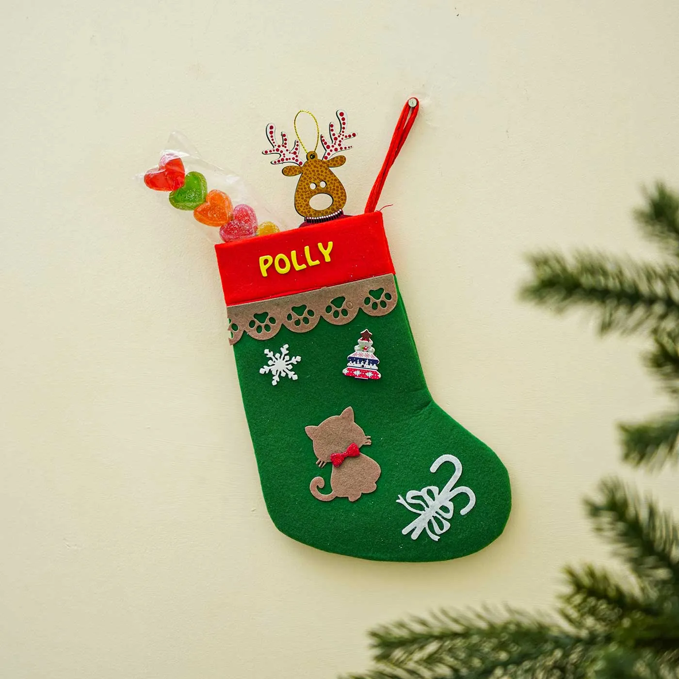 Christmas Tree Personalized Cat Stocking Custom Cat Breed Stocking Personalized Pet Holiday Decor GiftsForYouNow